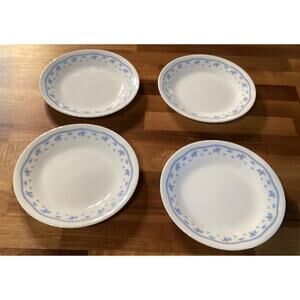 Vintage Corelle MORNING BLUE 6.75” Bread Butter Dessert Plates Set of 4